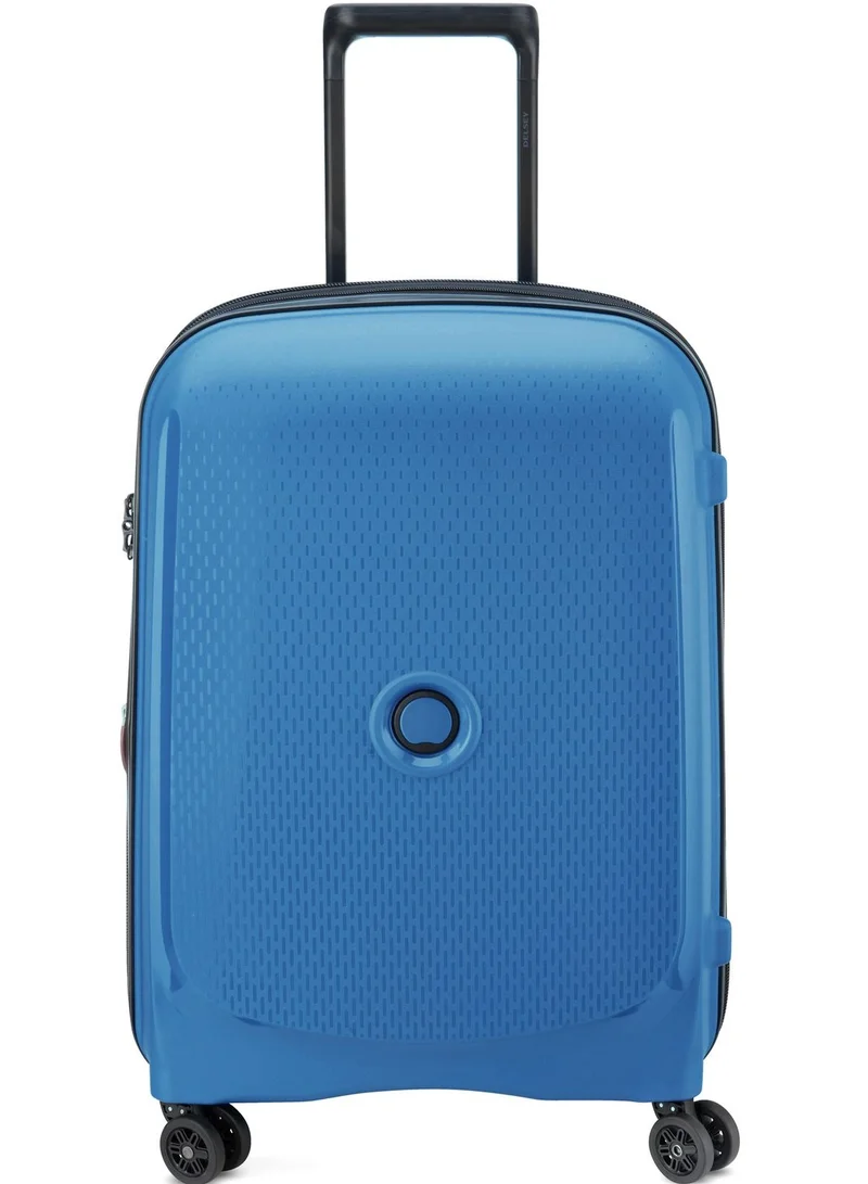 DELSEY Paris Belmont+ 55 Cm Hardcase 4 Double Wheel Expandable Cabin Luggage Trolley - Blue
