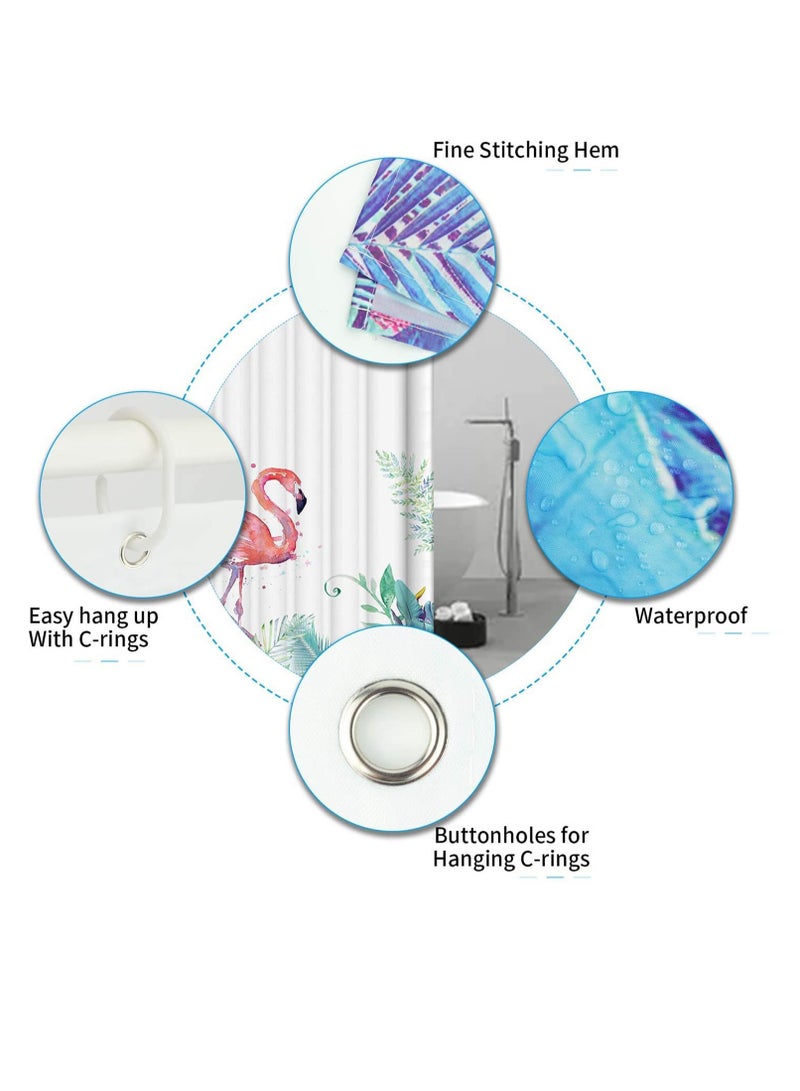 Shower Curtains, Multifunctional Decorations Shower Curtain Waterproof Bathroom Shower Curtain with 12 Hook , Durable Waterproof Bath Curtain - Image 5
