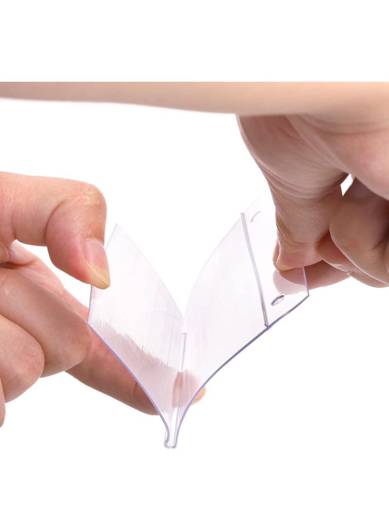 Relex Plastic Wire Shelf Label Holders, Fits 10x4cm Paper Tags, Clear Price Tag & Ticket Holder, Double Snap Lock Closure, Reusable for Market, Retail, Pantry (100Pcs) - Image 4