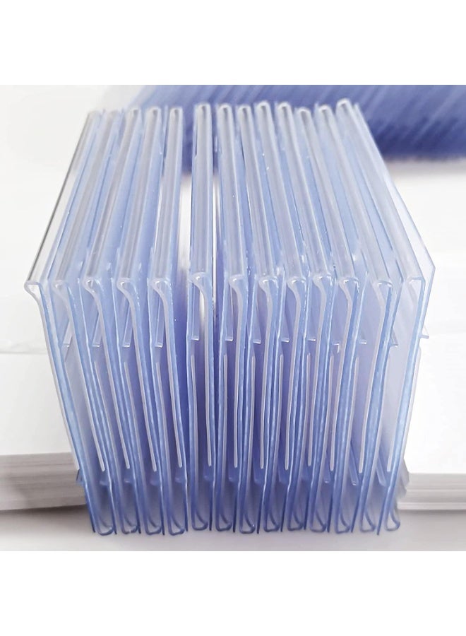 Relex Plastic Wire Shelf Label Holders, Fits 10x4cm Paper Tags, Clear Price Tag & Ticket Holder, Double Snap Lock Closure, Reusable for Market, Retail, Pantry (100Pcs) - Image 5