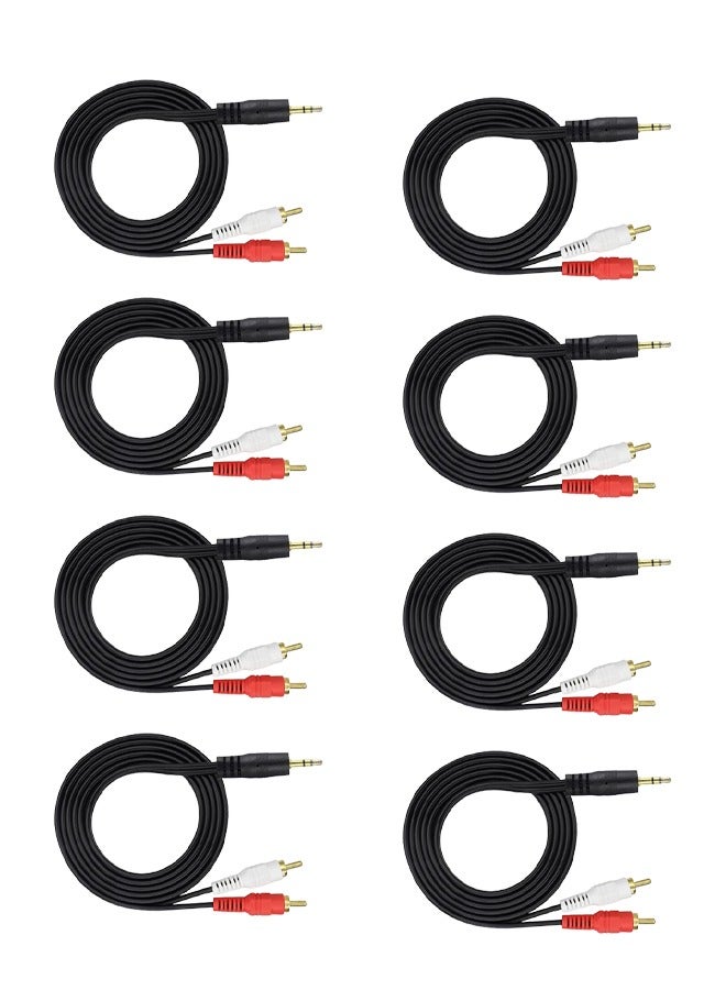 Taimi 3.5mm Audio Line Cable 3M Stereo Jack Male to 2 RCA Male Auxiliary Cable-8 Pieces - Image 1