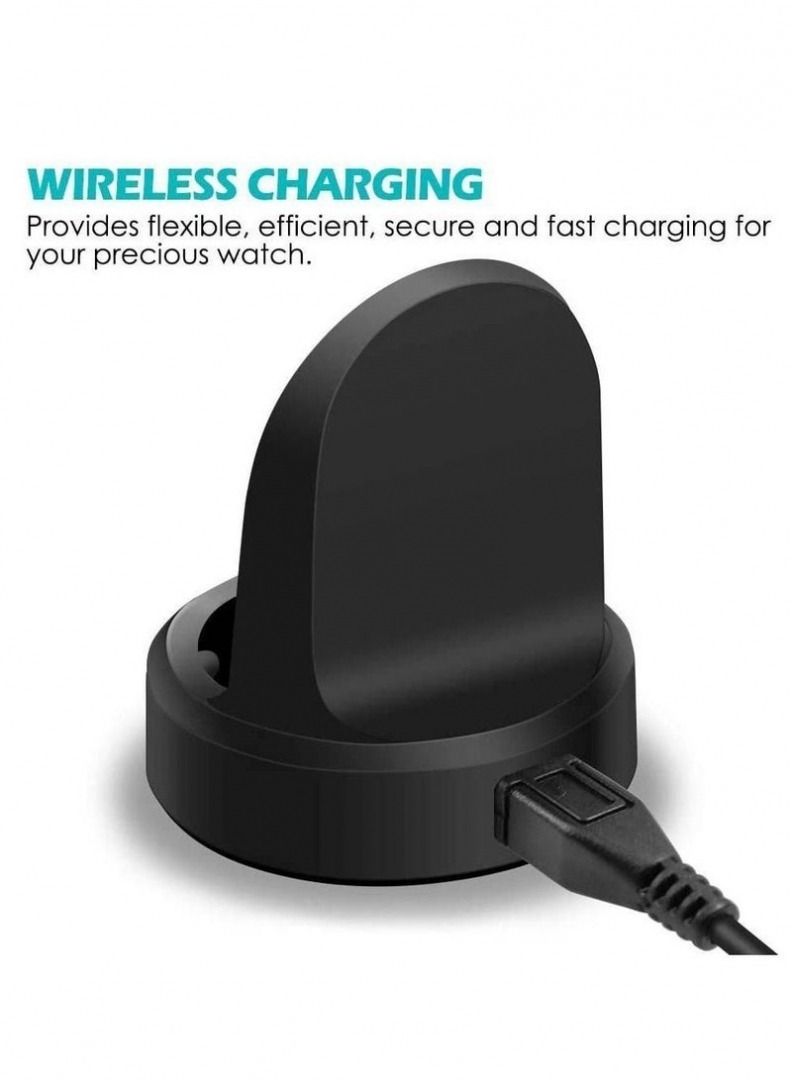 ELTRAZONE Charger for Samsung Galaxy Watch 42mm 46mm, Wireless Fast Charger Dock for Samsung Galaxy Smart Watch gear S3 Portable Charging Cradle Dock Charger stand with USB Cable  - Image 2