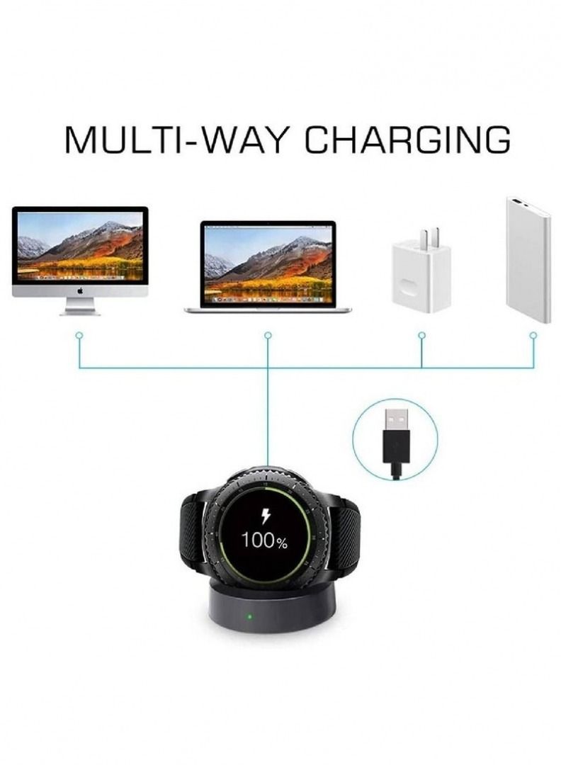 ELTRAZONE Charger for Samsung Galaxy Watch 42mm 46mm, Wireless Fast Charger Dock for Samsung Galaxy Smart Watch gear S3 Portable Charging Cradle Dock Charger stand with USB Cable  - Image 3