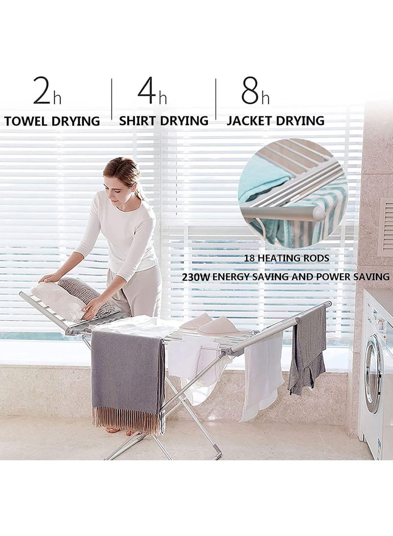 SUKILO 18 Rails Electric Heated Clothes Dryer – 230W Foldable Aluminium Airer with BS Plug, 50Hz, 15kg Load Capacity, Space-Saving, Lightweight & Corrosion-Resistant Design  - Image 4
