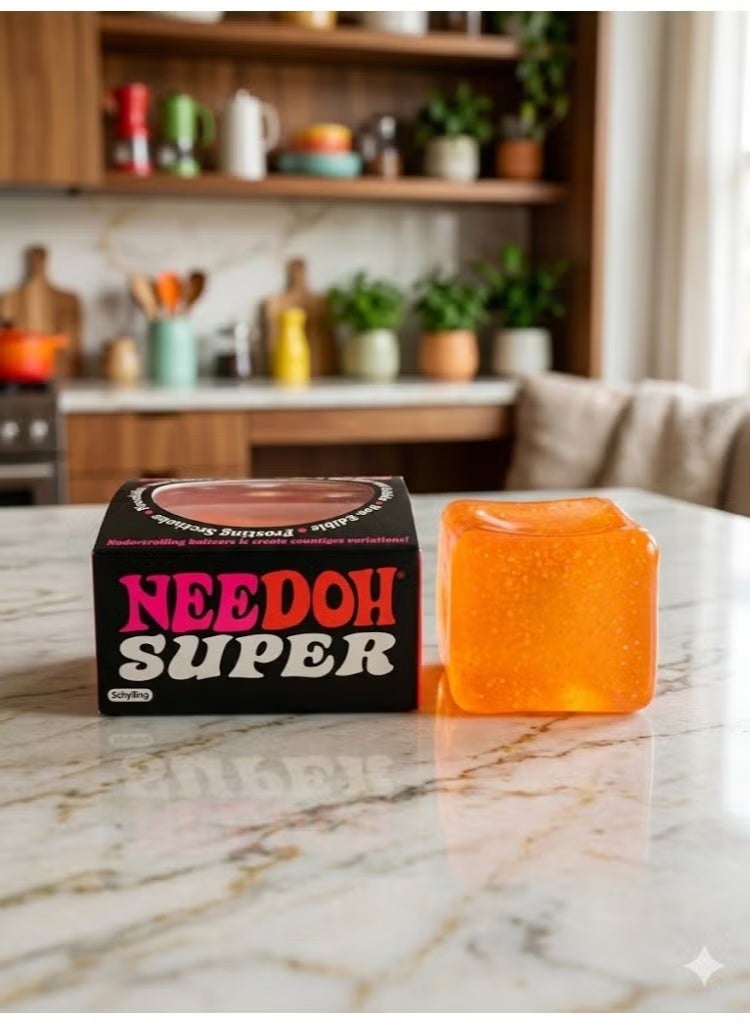 Needoh Glitter squishy cube - Nido glitter squeeze cube - Cute glitter squeeze cube - Squishy square toy for kids - Glitter gel squeeze balls - Squeeze toys for kids and adults - Squishy glitter ice cubes - Squishy square for stress relief - Glitter fidget toys for autism - Squishy glitter - Squishy glitter cube - Image 1