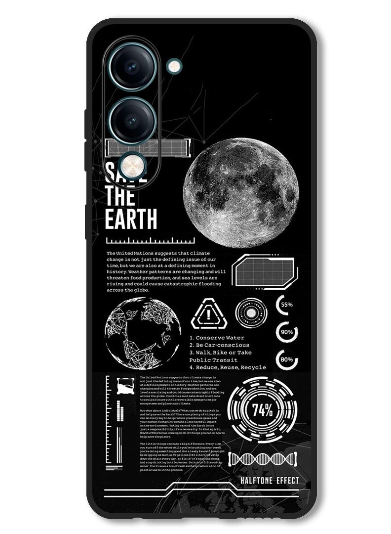 Theodor Case Compatible with Vivo Y29s Protection Shockproof Bumper Cover Save The Earth - Image 1