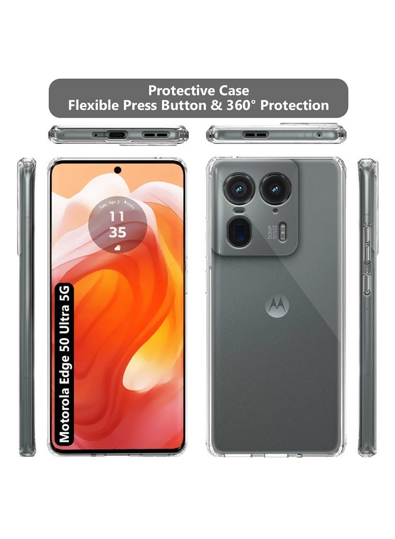 Techie غطاء شفاف رقيق مضاد للصدمات من TPU لهاتف موتورولا إيدج 50 ألترا مع زوايا ناعمة - Image 3