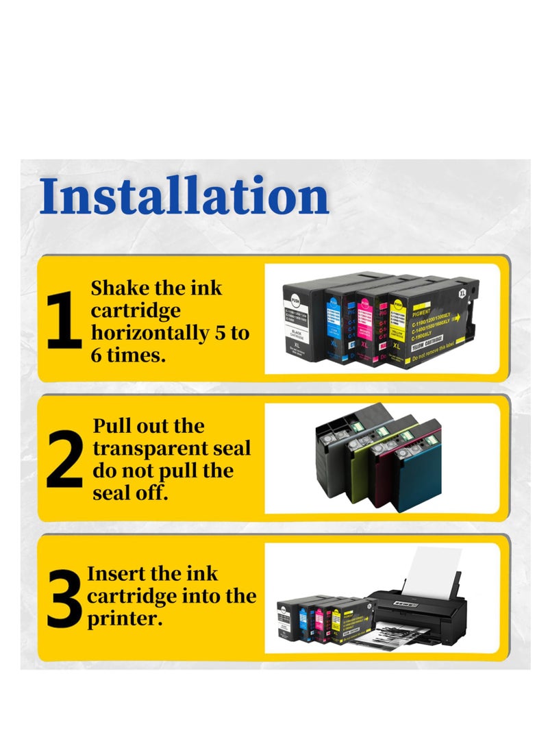 1400XL Compatible Canon Ink Cartridges (SET) for Canon PGI-1400XL PGI-1400 Ink Cartridges Compatible with Canon Maxify MB2040 MB2340 MB2140 MB2740 Printers ( Black, Cyan, Magenta, Yellow )  - Image 2