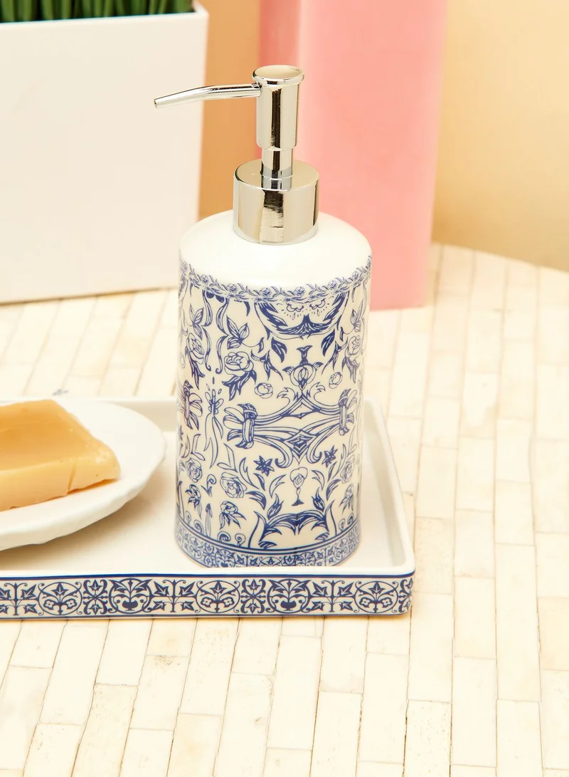 Kassatex White Orsay Blue Lotion Dispenser