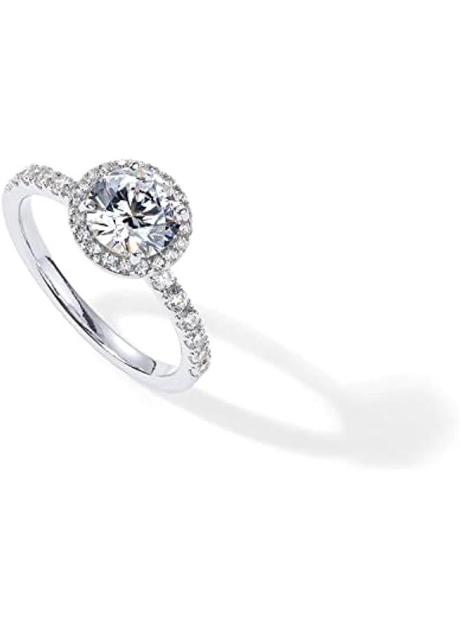 PAVOI 14K Gold Plated Halo Ring | Heart Ring for Women | Square Round Promise Rings for Her - Image 3