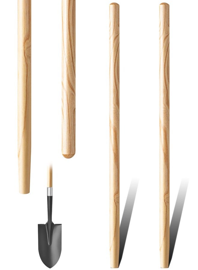 Menkxi 2 Pcs Shovel Handle Replacement 41" (104cm) Wooden Replacement Handle for Long D Handle Shovels Garden Tool Handle, 1-1/2" Diameter - Image 1