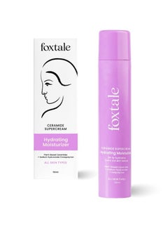 foxtale Foxtale 5x Hydrating Ceramide Moisturizer for Face, Micro Hyaluronic Acid & 3 Ceramides, Lightweight, Fast Absorbing, Repairs Skin Barrier and Texture, Acne-safe, Men & Women, 50ml  - Image 1