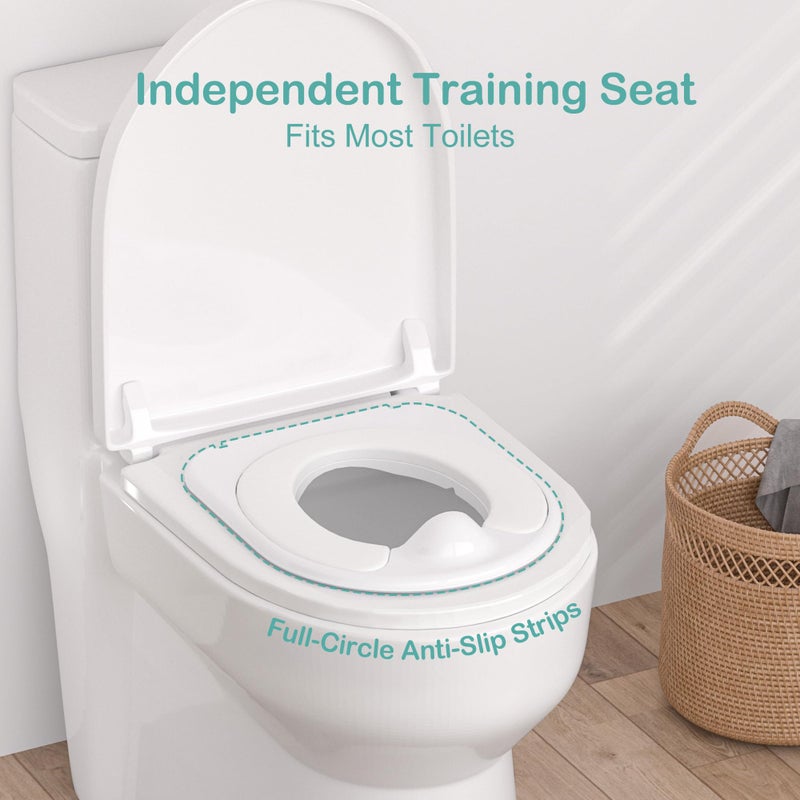 CheerTry 2-in-1 Toddler Potty Training Toilet - Larger Potty Chair & Detachable Training Seat for Boys & Girls Ages 1-3 with Flushing Sound, Wipes Storage, Toilet Paper Holder - Cyan - Image 4