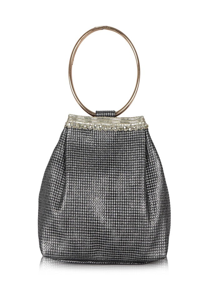 PLANX SILK Stylish Fancy Unique Designer Potli Bag - Top Handle Wedding Clutch For Women & Girl - Image 1