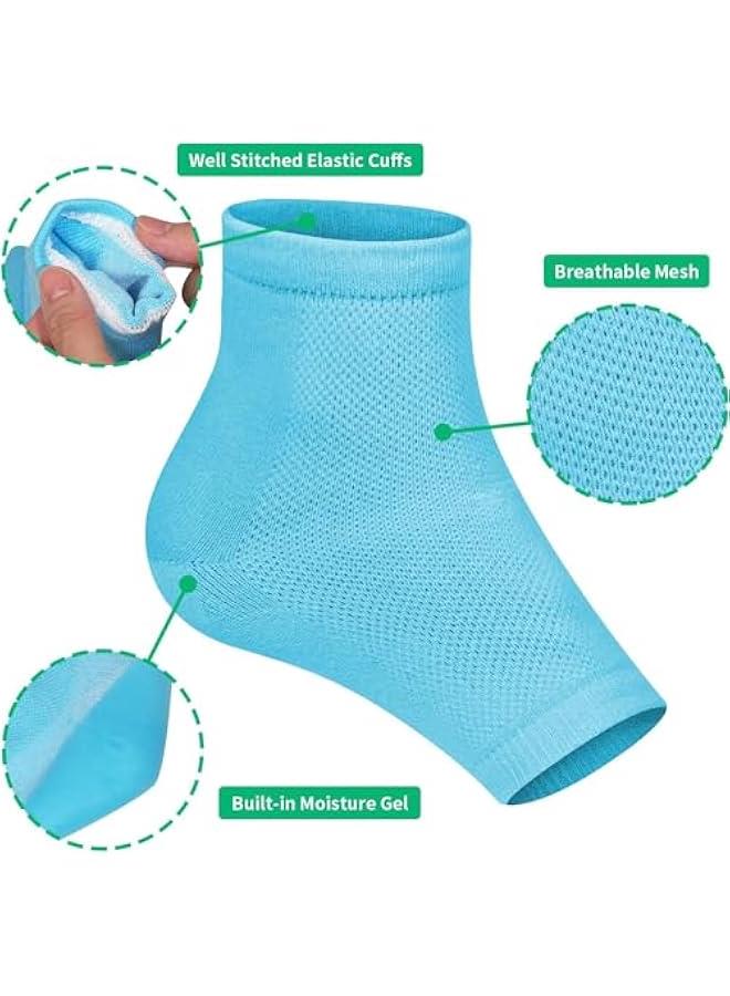 MOXO Cracked Heel Treatment Repair Socks 5 Pairs Heel Softener Socks for Dry Cracked Feet Heels Foot Care Toeless Pedi Moisturizing Socks Dry Feet Treatment Gel Socks Overnight - Image 2