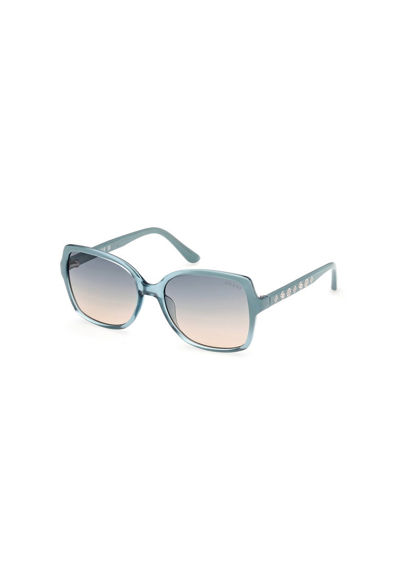 GUESS Women's UV Protection Square Shape Sunglasses - GU0010089W55 - Lens Size: 55 Mm - Turquoise  - Image 1