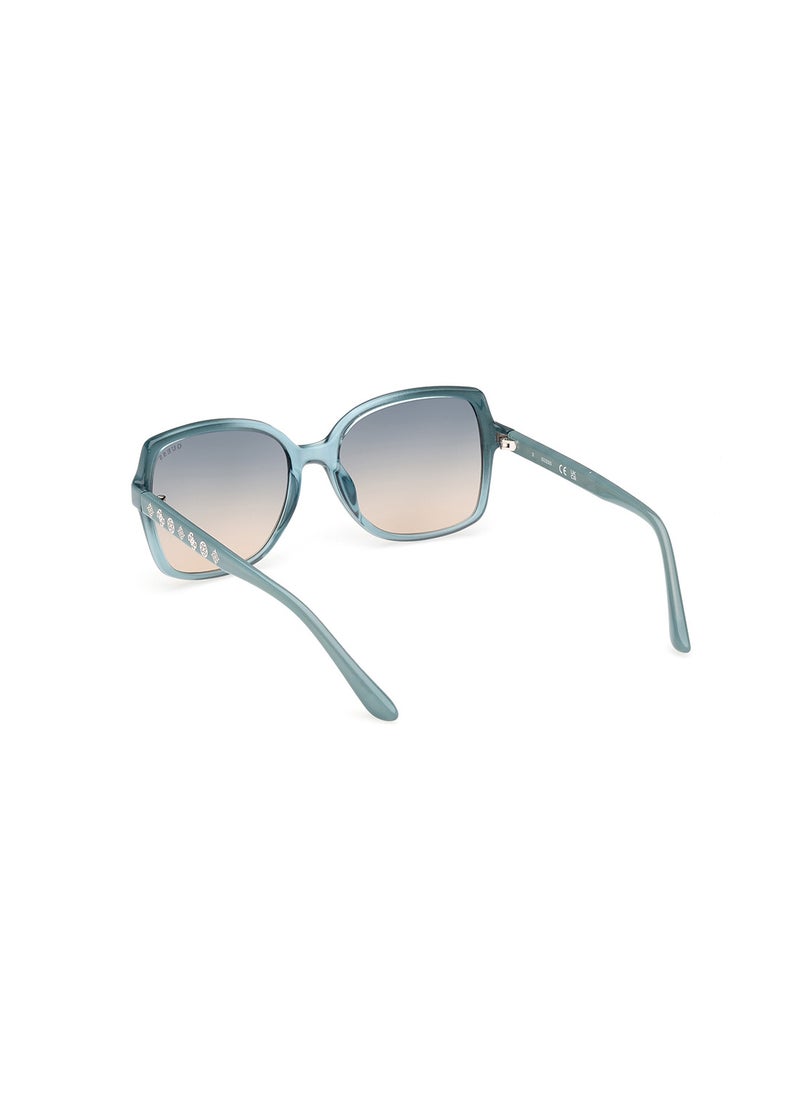 GUESS Women's UV Protection Square Shape Sunglasses - GU0010089W55 - Lens Size: 55 Mm - Turquoise  - Image 3