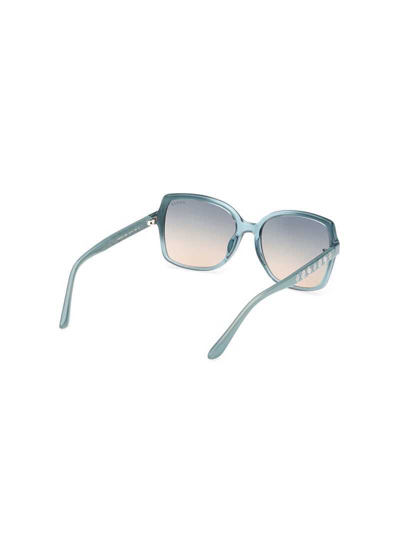 GUESS Women's UV Protection Square Shape Sunglasses - GU0010089W55 - Lens Size: 55 Mm - Turquoise  - Image 5