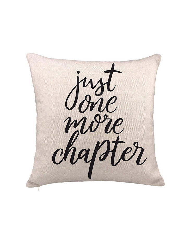 4TH Emotion Just One More Chapter Throw Pillow Case Cushion Cover Book Lovers Linen 18 x 18 Inch - Image 1