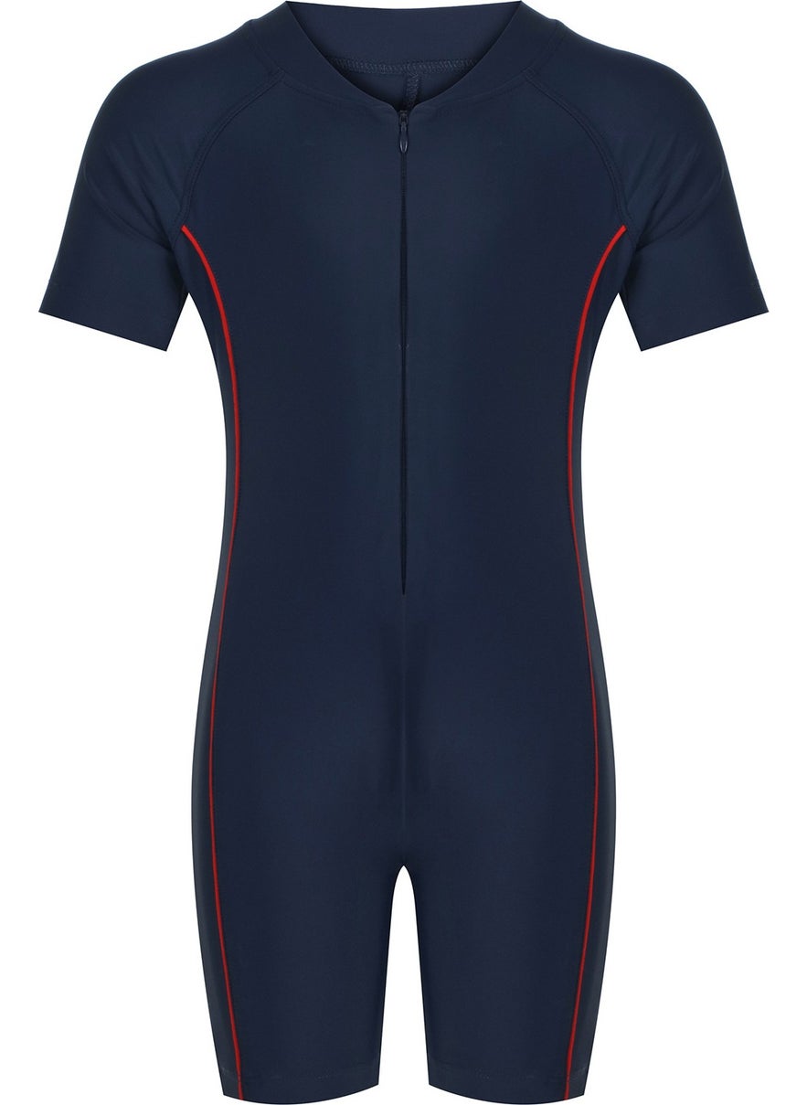 Remsa Mayo Remsa Swimsuit Jumpsuit Short Sleeve Shorts Kids Baby Swimsuit 5155 Dark Navy Blue  - Image 1
