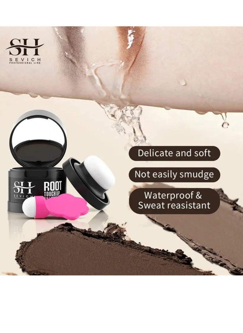 Sevich Hair Root Touch Up Hairline Powder Hair Root Concealer Hair Powder for Hair Root Hair Color Shadow Cover Grey Hair Beard Root Thin Hair Powder Hair Shadow Powder Black 4g  - Image 5