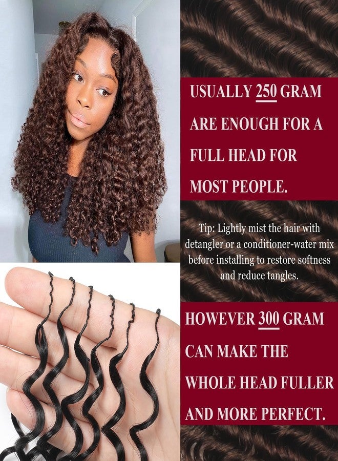 IVCoco Human Crochet Hair for Black Women 18 Inch 50g Deep wave Crochet Human Hair Bundles Pre-Separated Feather Crochet Human Hair Deep Wavy Invisible Crochet Hair Extensions 40 Strands Medium Brown - Image 3