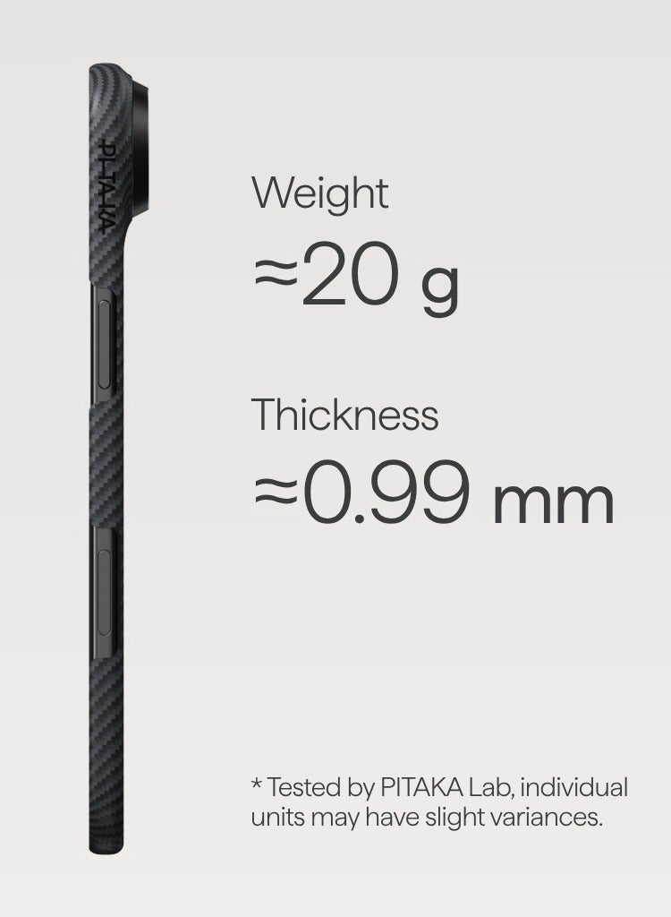 بيتاكا حافظة فائقة النحافة لـ iPhone 17 Air / تقنية PitaTap اللمسية المتكاملة / تصميم خفيف الوزن / تركيب سهل / غطاء خلفي - أسود/رمادي - Image 2