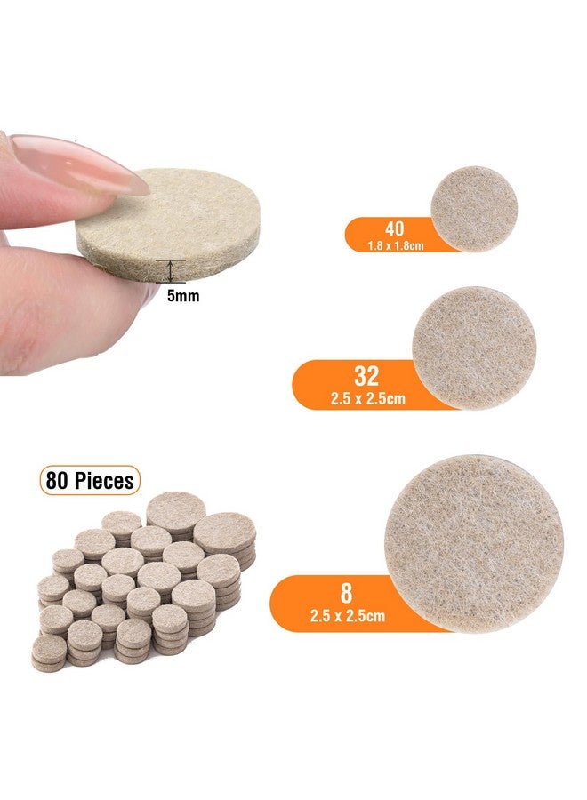 URBANFIX Chair Leg Floor Protector - 80 Pieces, Furniture Felt Pads | Non Skid Floor Protector | Noise Insulation Pad Floor Bumper, Beige - Image 4
