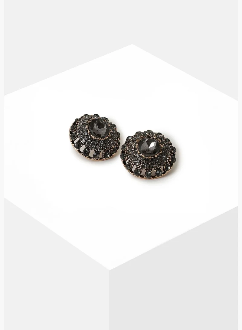 SOHI Silver Plated Designer Stone Drop Earring