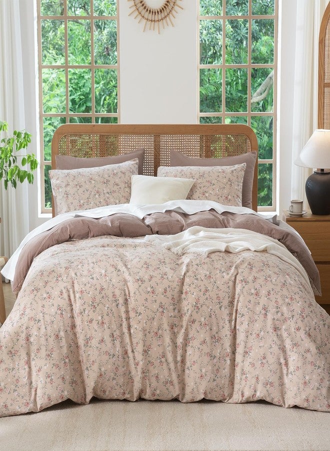 BUPIRD Comforter Queen Set Floral 3 Pieces Soft Cute Fresh Floral Bedding Lightweight Garden Style Floral Botanical Comforter for All Seasons and 2 Pillowcases - Image 2