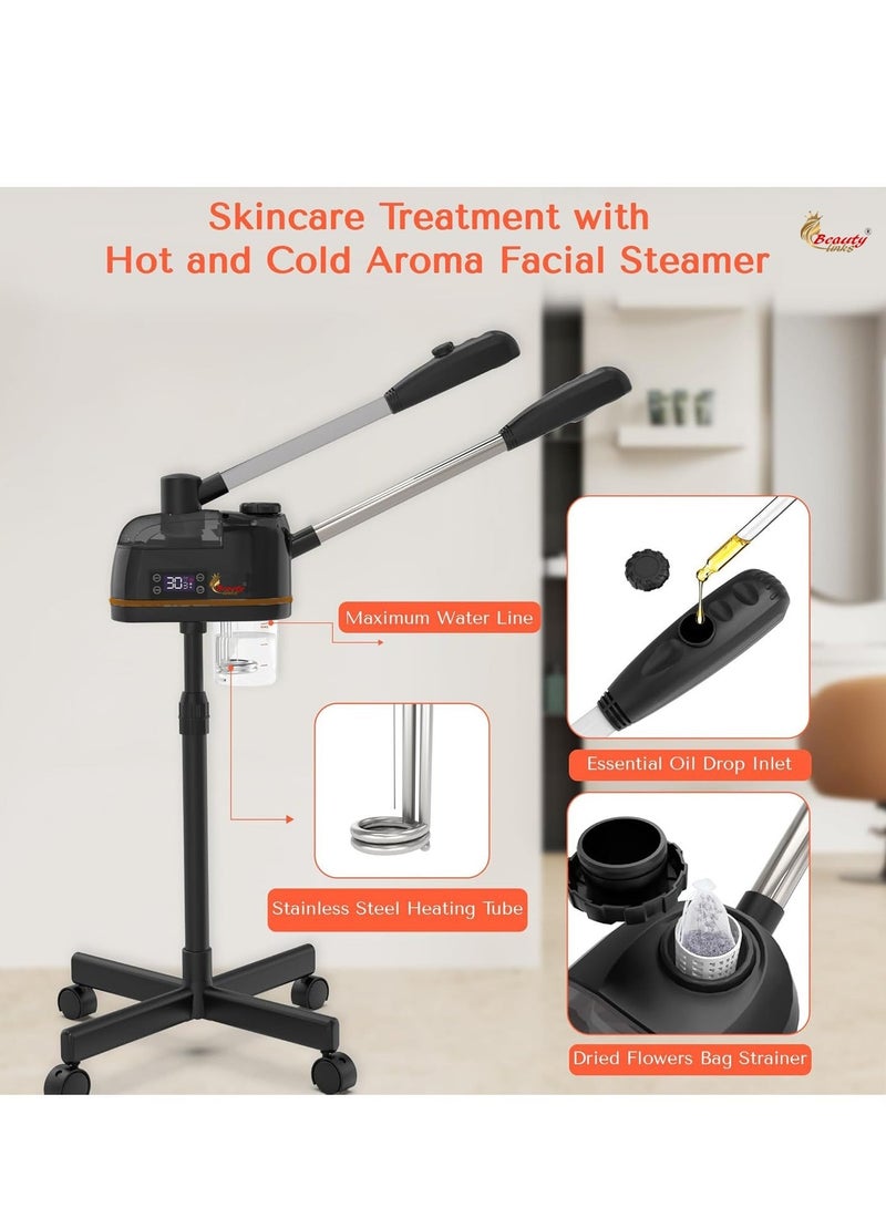 Beauty links 2in1 Digital Facial Steamer Hot and Cold Ionic Steam for Facial Skin Treatment Deep Cleansing and Hydration - Image 3