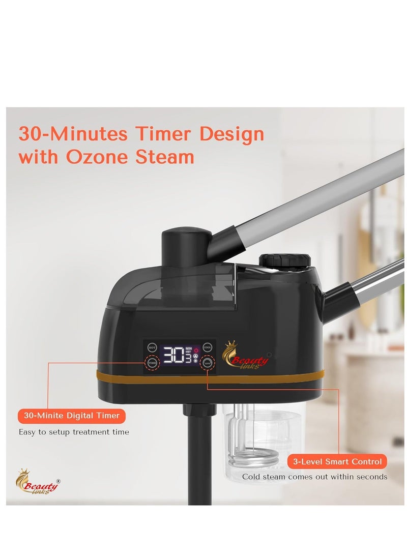 Beauty links 2in1 Digital Facial Steamer Hot and Cold Ionic Steam for Facial Skin Treatment Deep Cleansing and Hydration - Image 4