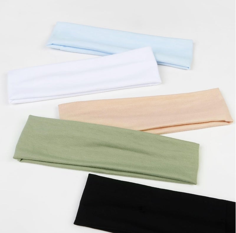 TERSE Headbands for Women's Short Hair - Non-Slip Elastic Sweat Hairbands, Soft Fabric Cloth Bands for Workout, Yoga, Running, Sports, Thin Hair Wrap for Girls - Image 3