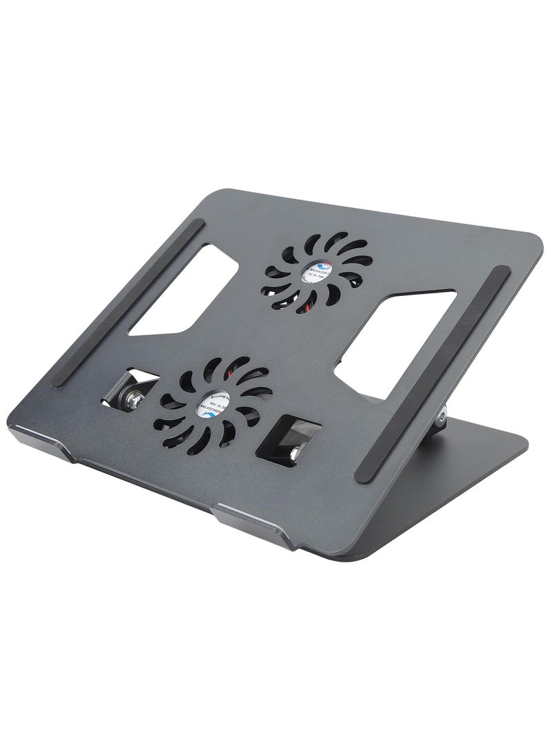 DIGI CORE 360 Rotatable Laptop Stand For Desk With Cooling Fans, Notebook Stand, 360 Rotating Aluminum Laptop Stand Computer Stand, Riser Holder Notebook Stand Compatible With 11 To 17.3 Inches Laptops Black - Image 4