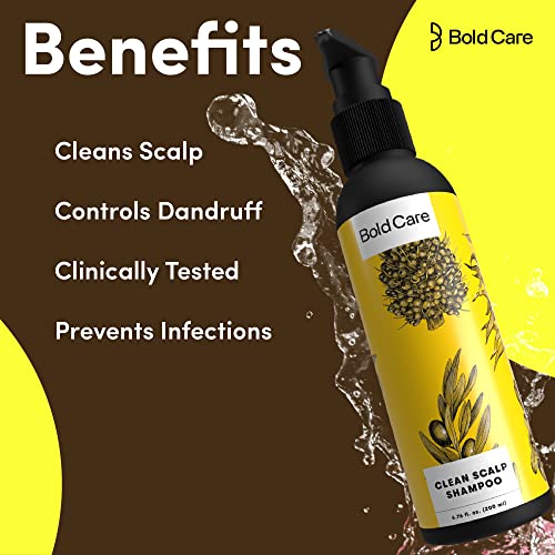 Bold Care Clean Scalp Shampoo for Men - Paraben Free - Soothes Itchy and Dry Scalp - All Hair Types - Green Apple Fragrance - 200ml - Image 3