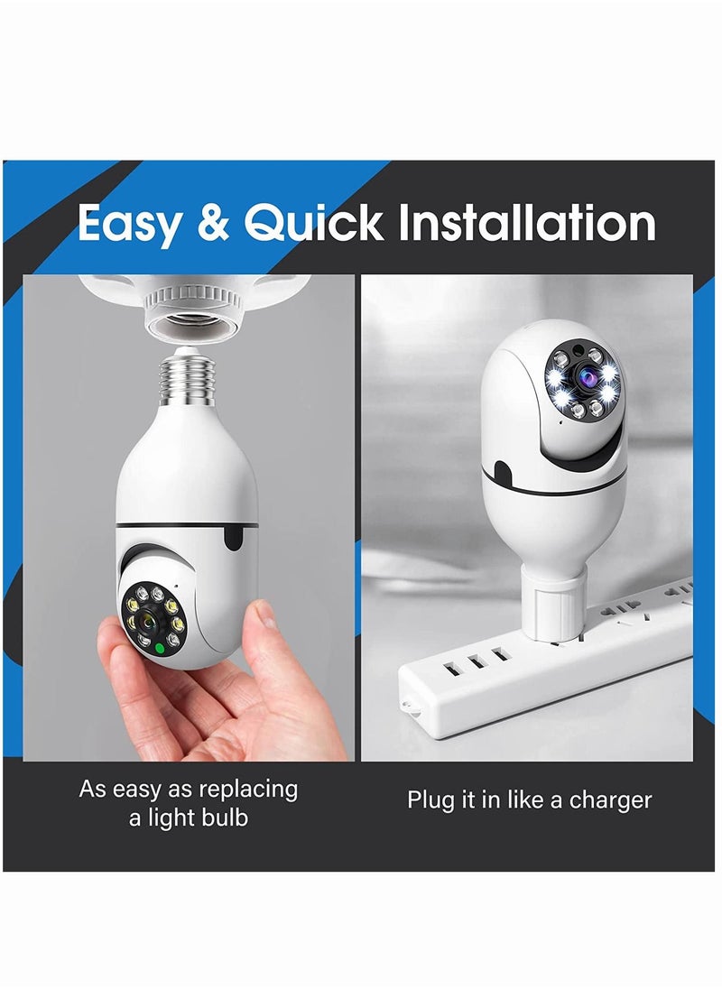 Generic - Wireless Light Bulb Camera 360° Panoramic Surveillance Camera - Image 1