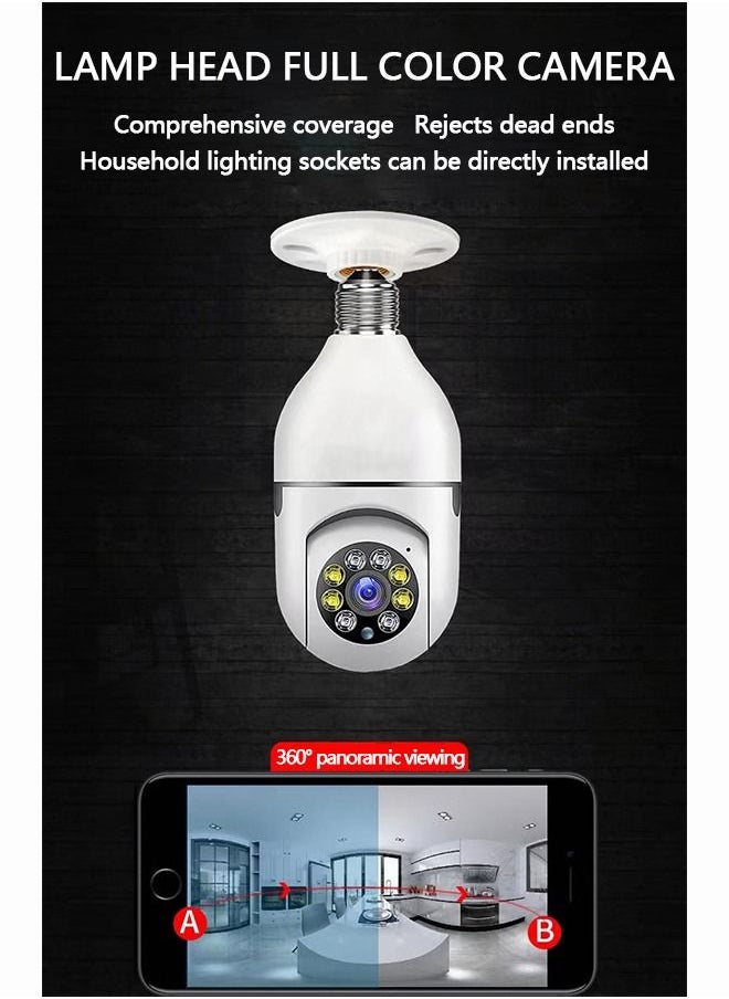 Generic - Wireless Light Bulb Camera 360° Panoramic Surveillance Camera - Image 1