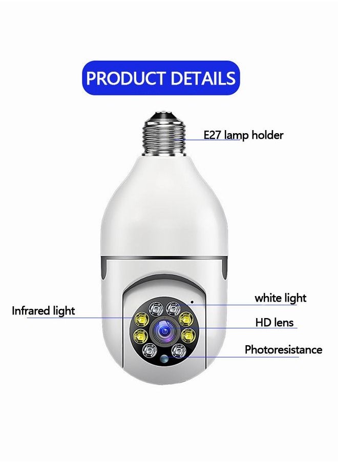 Generic - Wireless Light Bulb Camera 360° Panoramic Surveillance Camera - Image 1