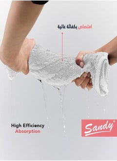 Sandy Sandy Bath Towel Premium Hotel Quality 100% Cotton Made in Egypt, Soft Quick Drying and Highly Absorbent (70x140 cm) - White  - Image 4