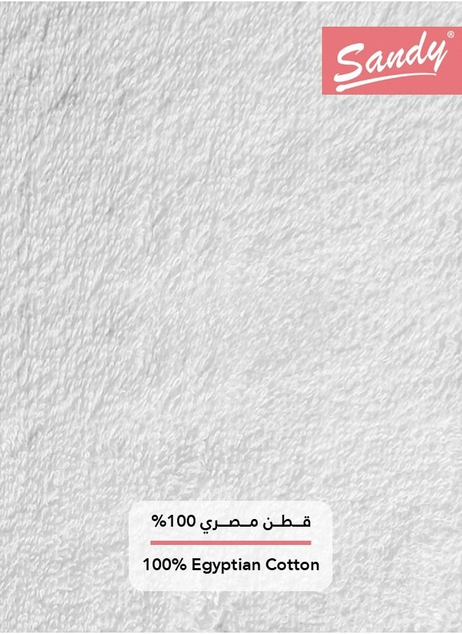 ساندي منشفة حمام ساندي بجودة الفنادق قطن 100% صنعت في مصر، ناعمة وسريعة الجفاف وعالية الامتصاص (70 × 140 سم) - ابيض  - Image 5
