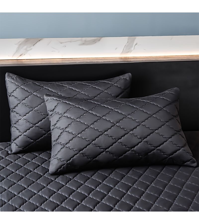 Two Pillow Covers Dark Green King Size Soft Comfortable Solid Color Design For Guest Room Bedroom Hotel - Image 5