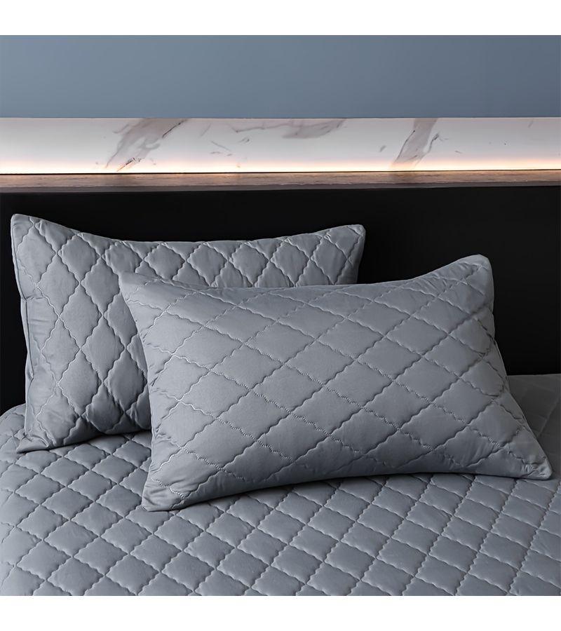 Two Pillow Covers Dark Green King Size Soft Comfortable Solid Color Design For Guest Room Bedroom Hotel - Image 4
