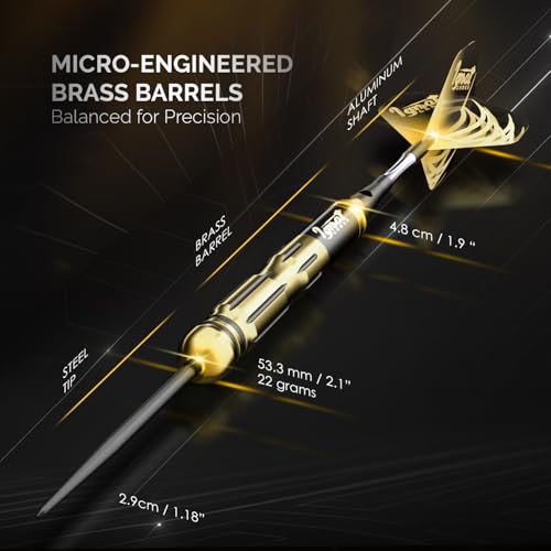 IgnatGames Premium Steel Tip Darts – 3/6/12 Pack Brass Barrels with Aluminum Shafts, 16 GlideXPro Flight Set, Tool Kit & Giftable Case - Image 3