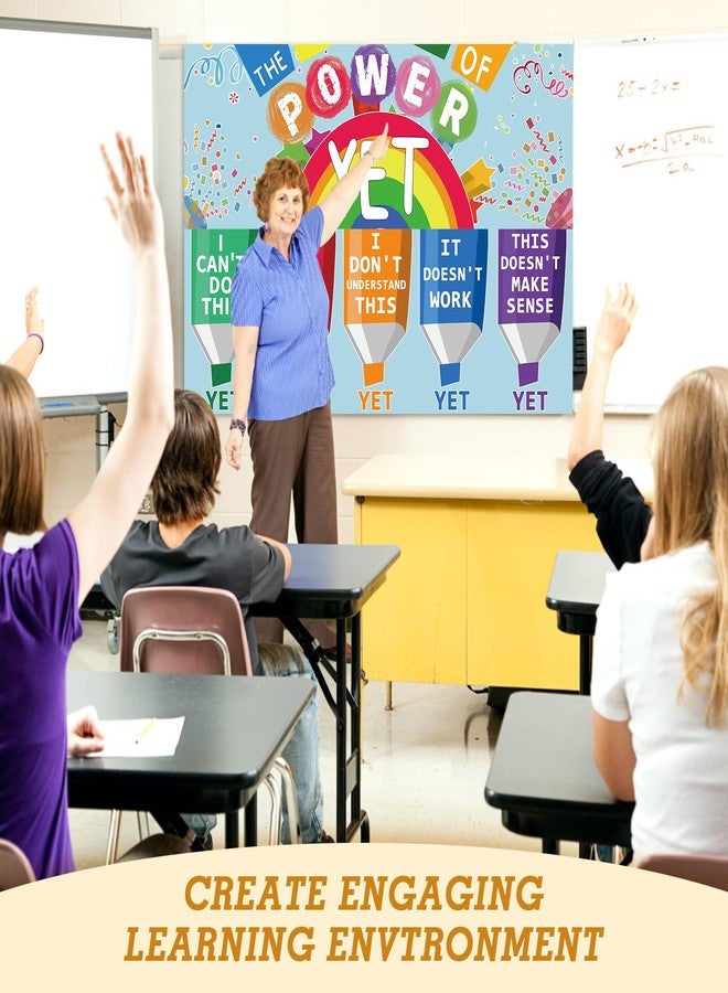 TLPMSK Educational Math Posters,2 PCS Large Growth Mindset Poster,13.5”x39” Mindset Banners for Classroom-Bulletin Board and Wall Decor,Classroom Banner Decorations(Laminated)(Power of Yet Poster） - Image 4