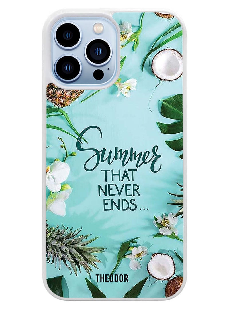 Theodor Protective Case Cover For APPLE IPHONE 14 Pro Summer That Never Ends (White Bumper) - Image 1