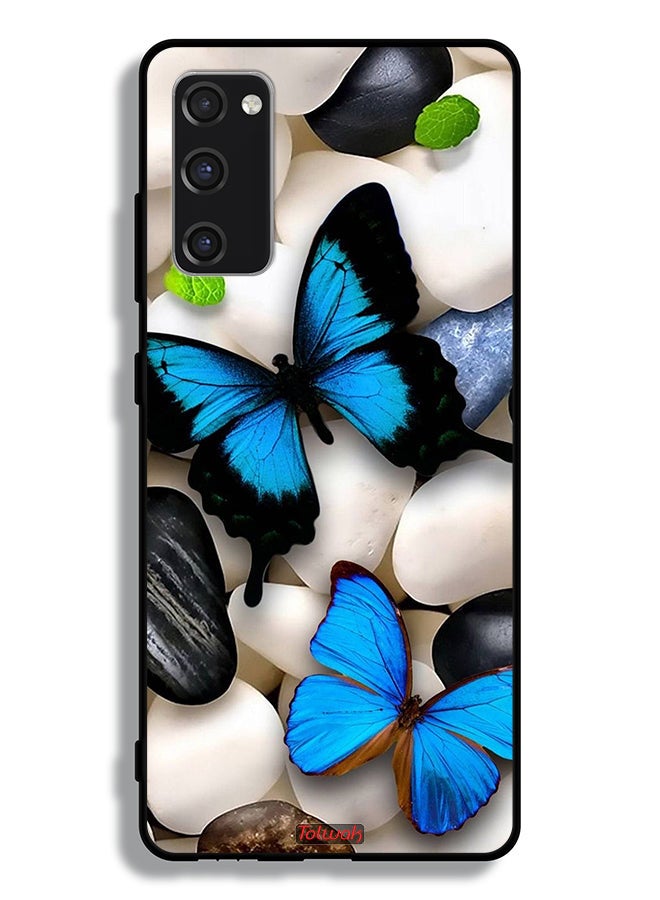 Tolwak Samsung Galaxy S20 FE Protective Case Cover Butterflies On Stones - Image 2