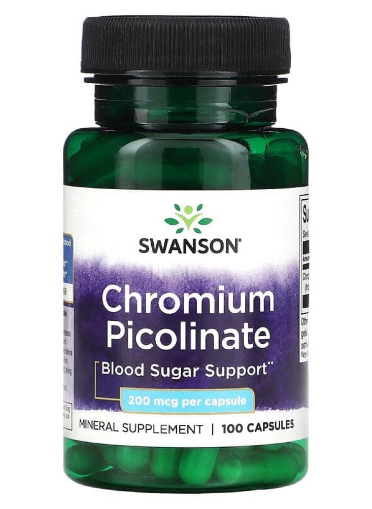 SWANSON - Chromium Picolinate 200 mcg 100 Caps - Image 1