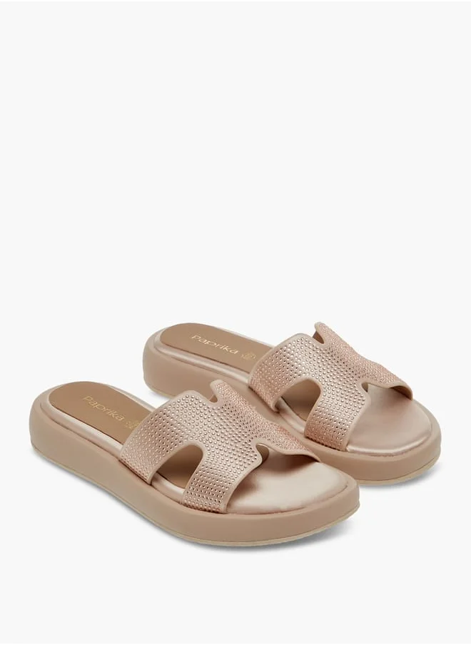 Paprika Women Embellished Slide Sandals