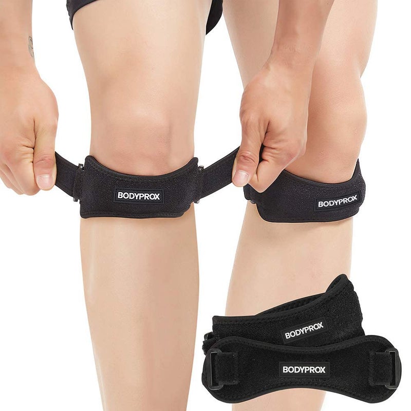 Bodyprox Patella Tendon Knee Strap 2 Pack, Knee Pain Relief Support Brace Hiking, Soccer, Basketball, Running, Jumpers Knee, Tennis, Tendonitis, Volleyball & Squats - Image 1