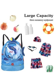 RATSAW Childrens Dry and Wet Separation Swimming Bag Portable Waterproof Drawstring Backpack Swim Sports Pool Beach Bag  - Image 3